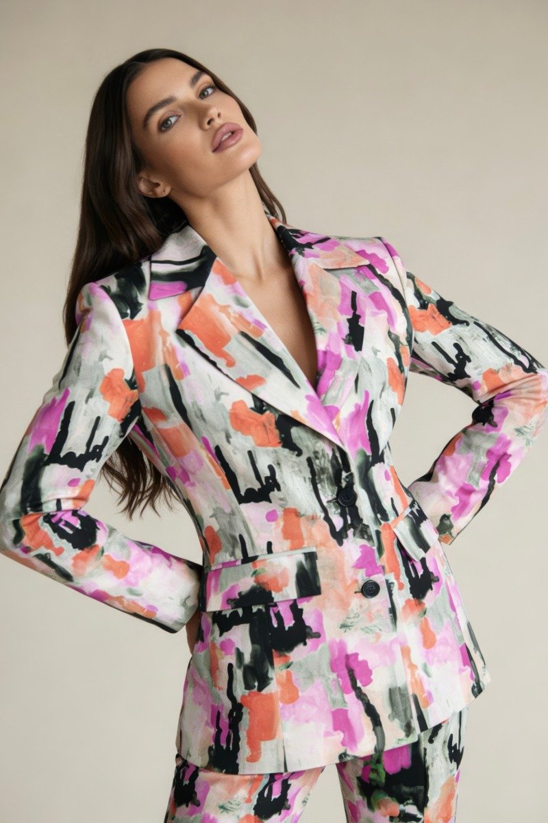 marynarka damska pink abstraction fortini