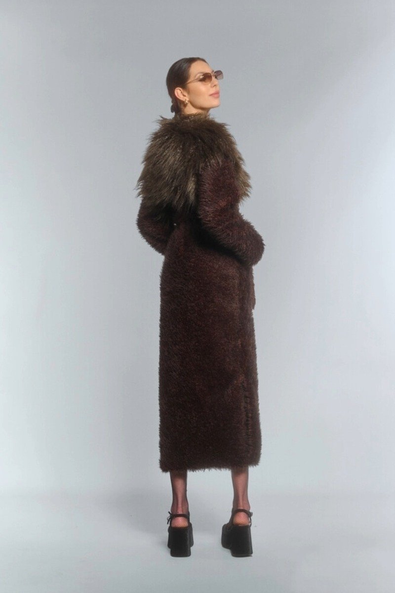 Brązowe sztuczne futro SUPERSTAR