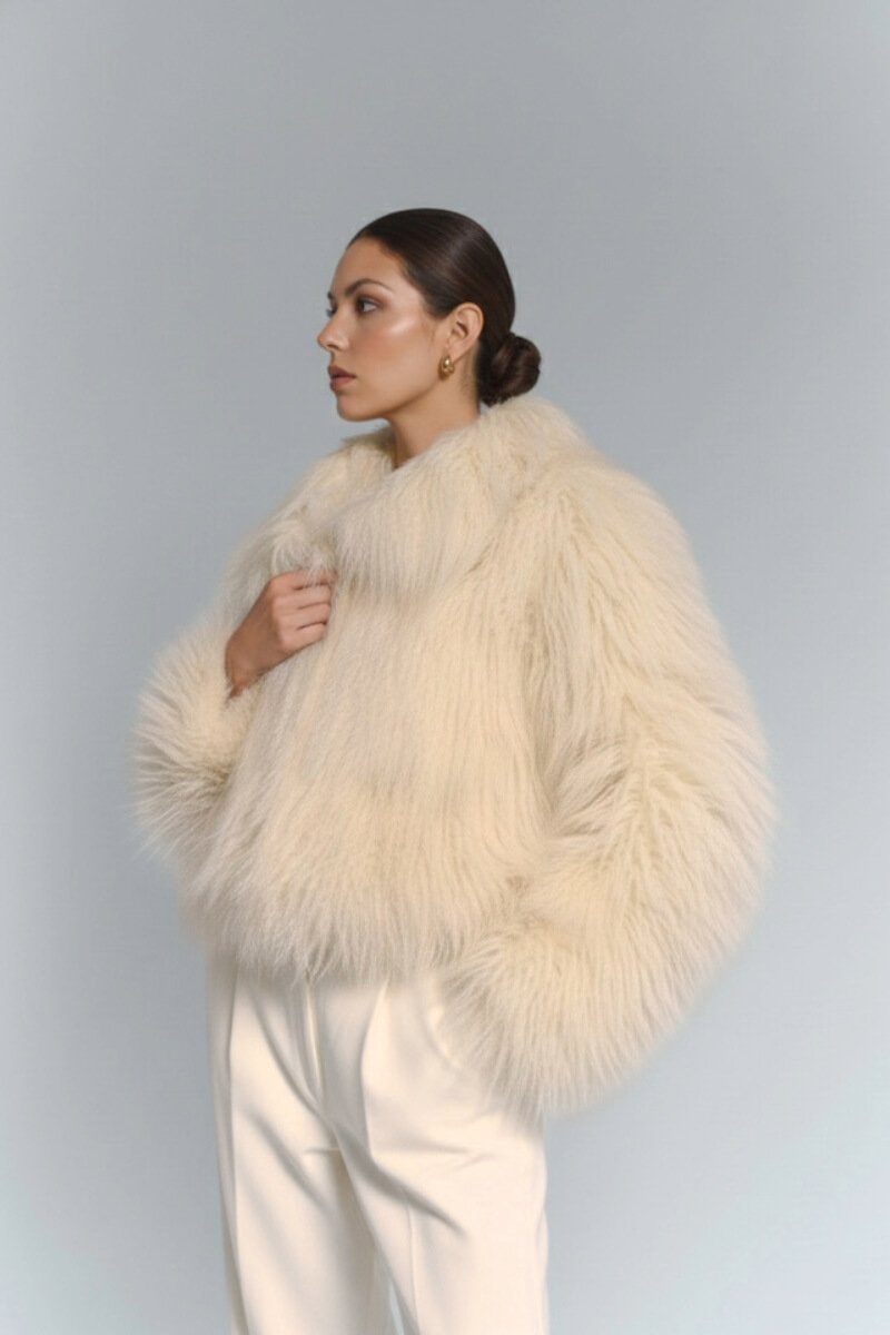 Kremowe sztuczne futerko LIKE A DIVA 2.0