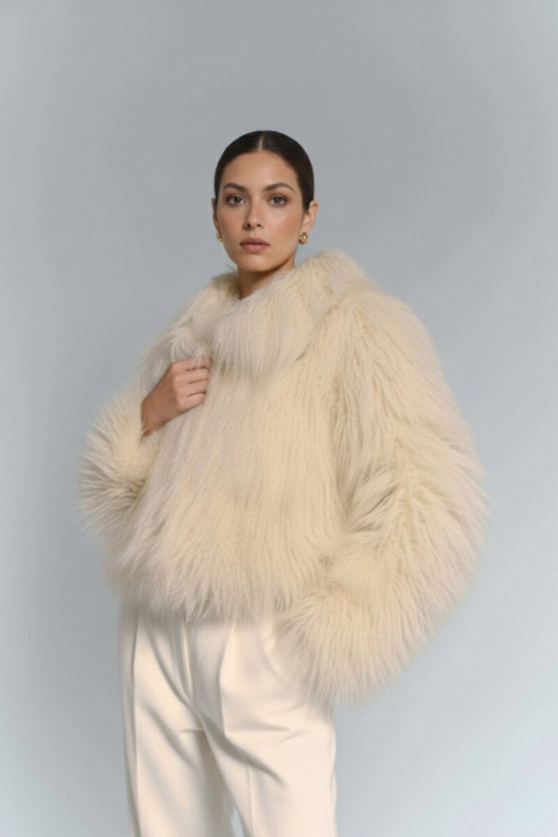 Kremowe sztuczne futerko LIKE A DIVA 2.0