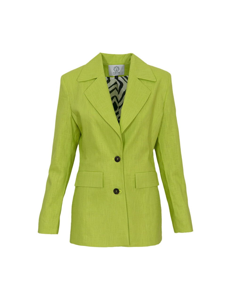 Zielona lniana marynarka damska