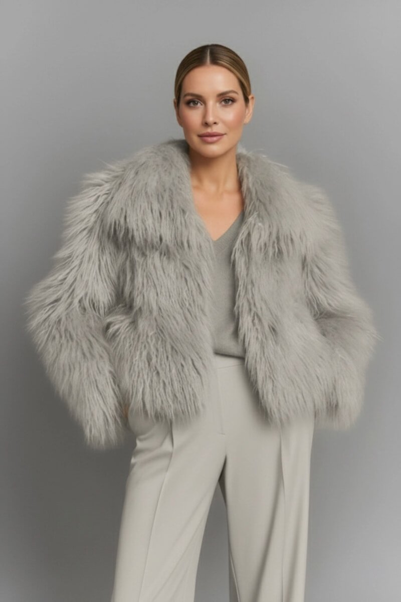 Szare sztuczne futerko LIKE A DIVA 2.0