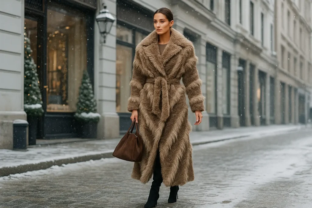 płaszcz ze sztucznego futra FORTINI Urban Chic jesień 2025