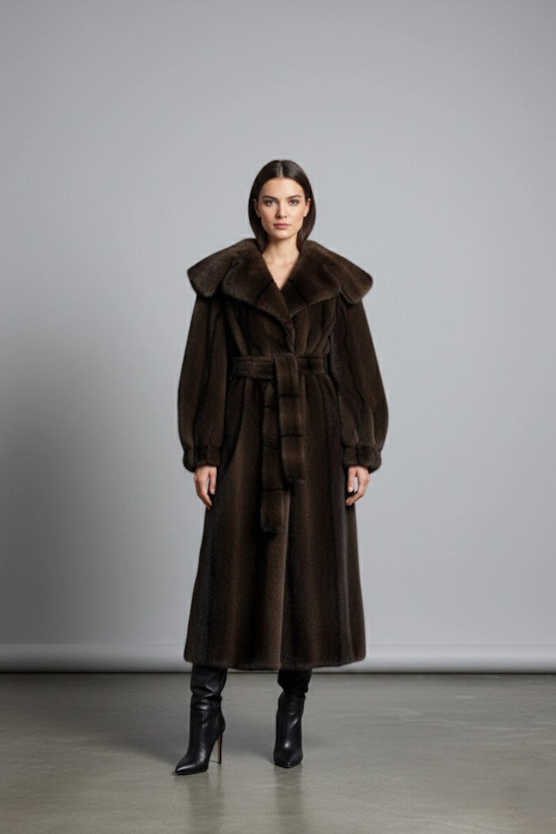 Brązowe sztuczne futro OLD MONEY