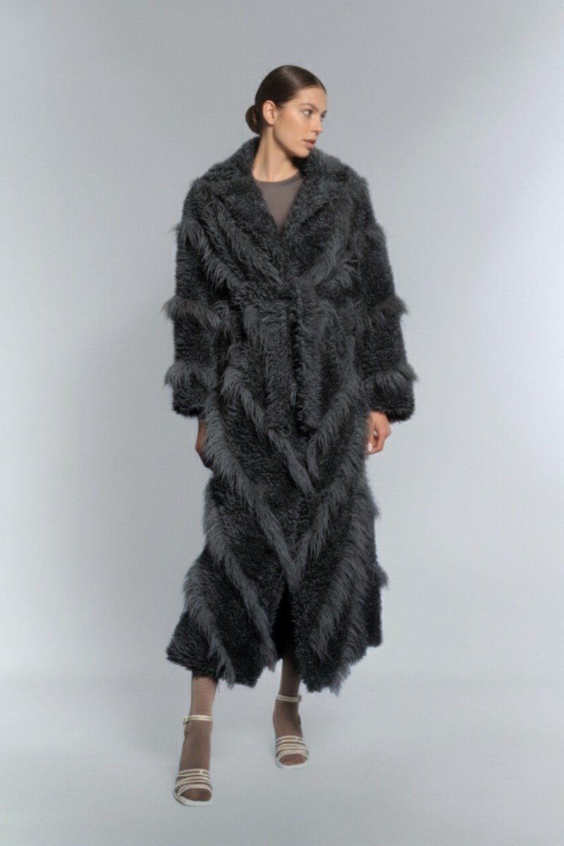 Grafitowe sztuczne futro IT GIRL