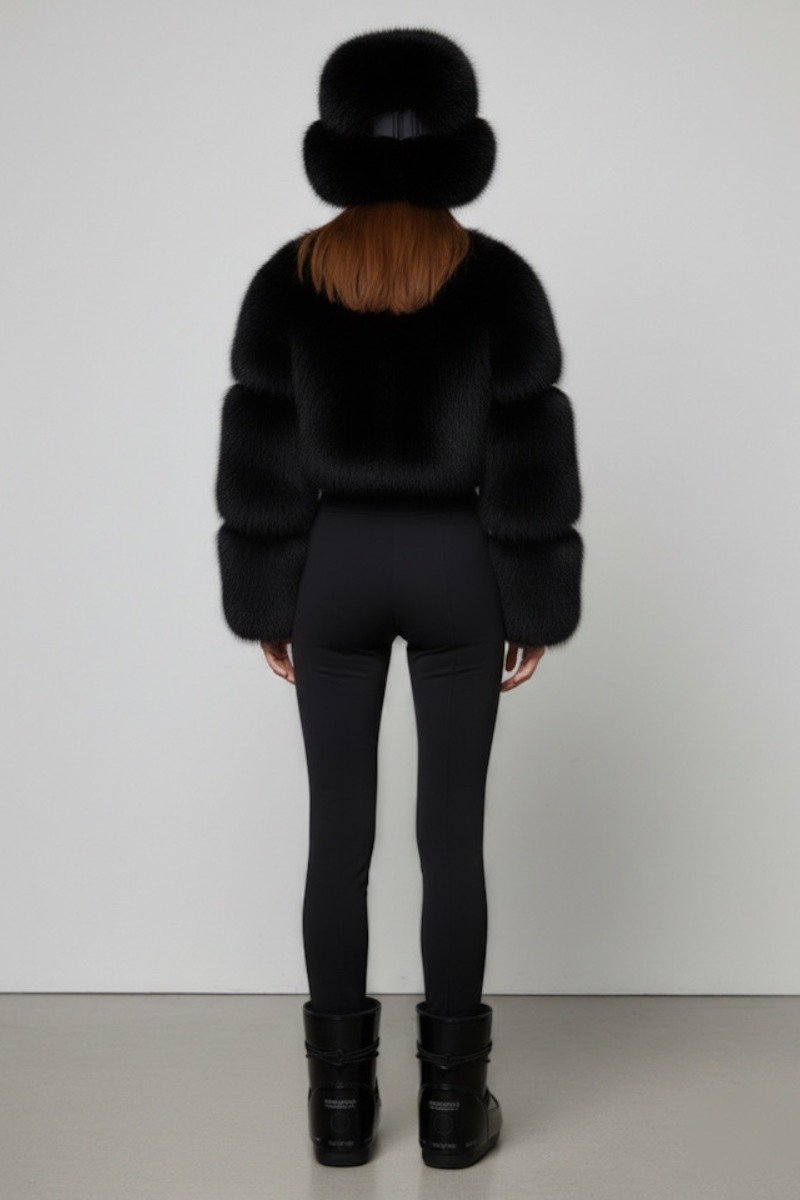 krótkie futerko damskie na kombinezon narciarski SKI QUEEN